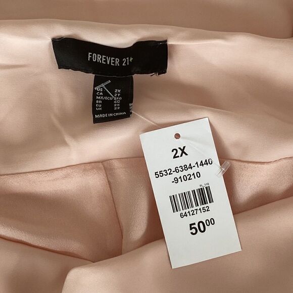 NWT Forever 21 Pink Satin Slip Dress size 2X - Picture 10 of 11